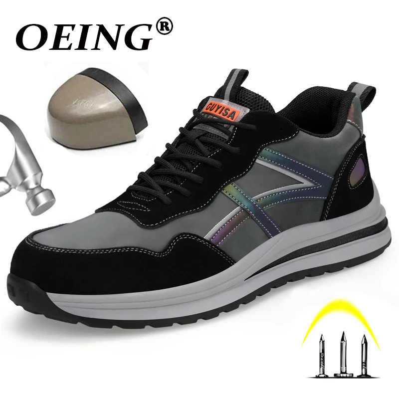 Защитни обувки с защита от удар и пробождане, Мъжки Работни Обувки Със Стоманени Пръсти, Неразрушаемая Обувки, Износостойкая Мъжки Защитни Обувки 2022