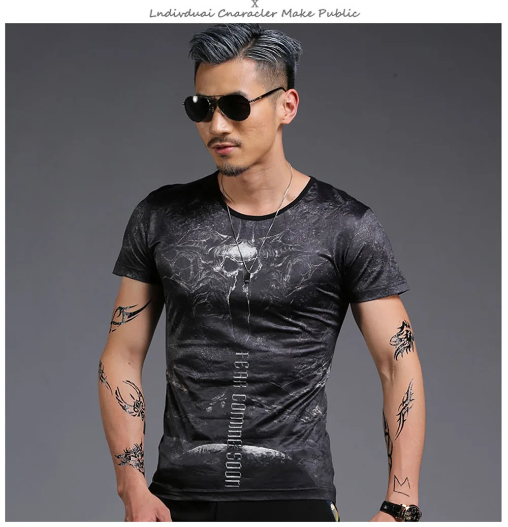 2022 Череп, висококачествени Мъжки t-shirt, Модерен Младежки тениски с Кръгло деколте и Къс ръкав, Тениска, Ежедневни мъжки фланелки, блузи, мъжки нови дрехи