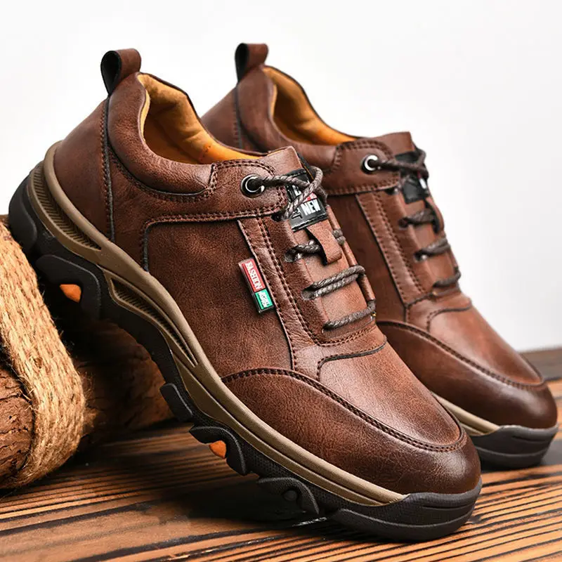 мъжки зимни Мъжки обувки Планински обувки 2021 нова кожено топло, спортни обувки за мъже