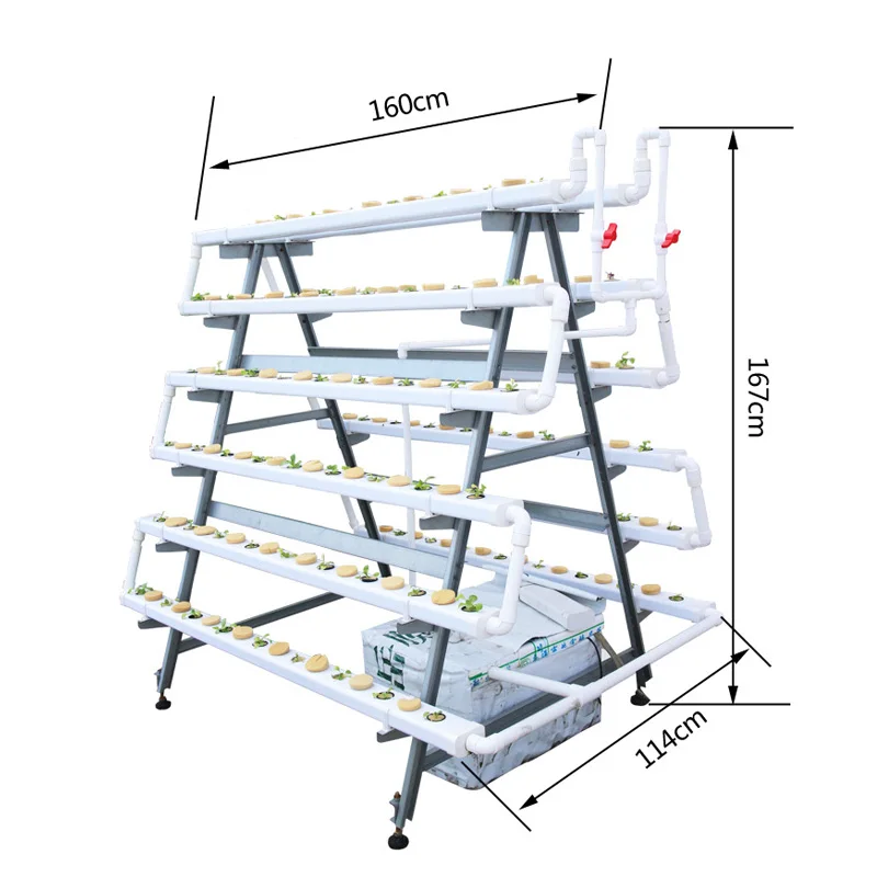 Гидропонные Система NFT Вертикални многопролетных Оранжерии с 168 Дупки За Отглеждане на маруля