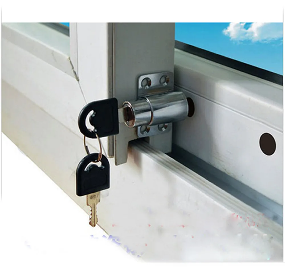 5шт плъзгащ се прозорец заключване с ключ за защита на безопасността на децата заключване противоугонный автоматично заключване на вратите нажимное прозорец