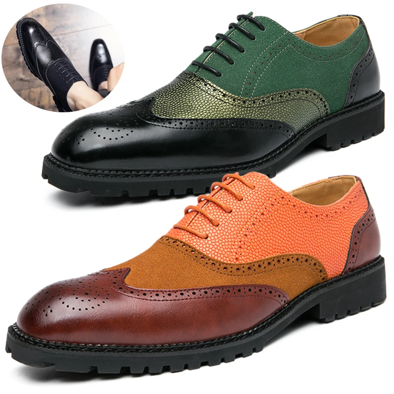 Holfred/Нови мъжки официални модела обувки с перфорации тип 