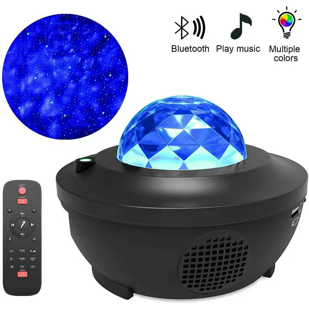 2022 LED Звезден лека нощ Музика Звезден Проектор Светлина Bluetooth, Гласов Контрол, Проекция на Океана Вълните на Светлината Спящата Нощна Лампа