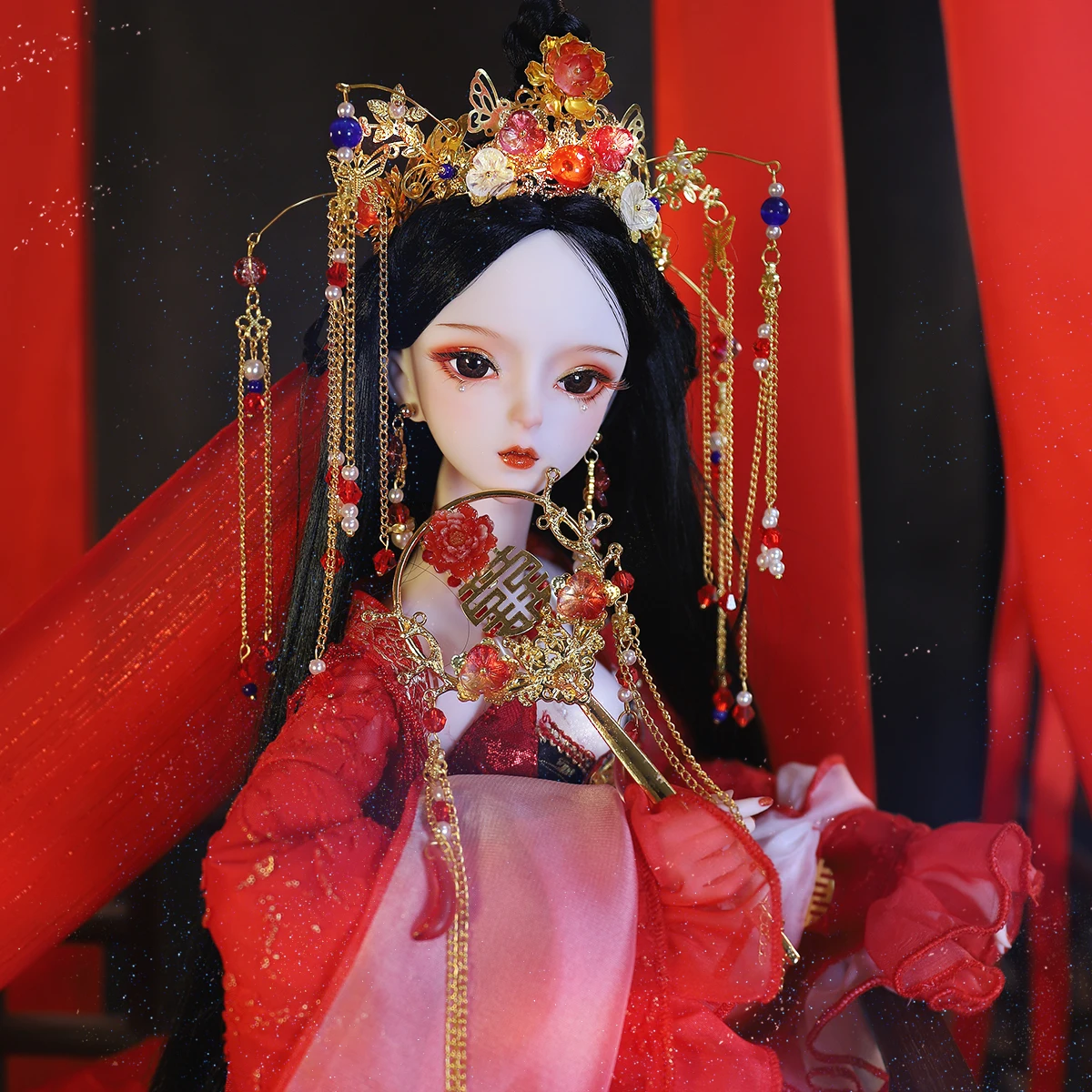 DBS 1/3 BJD Мечта Фея Кукла играчка механично съвместно Тялото китайски стил на булката кукла включително костюм, обувки фен грим 60 см SD Изображение 3 