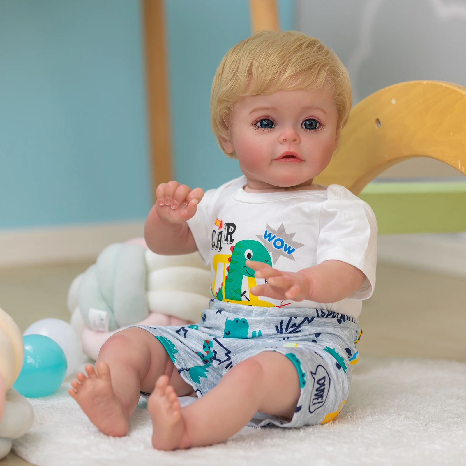 Възраждане кукла моделиране момче 3 месеца ръчно изработени 3D видими вени на кожата Изображение 1 