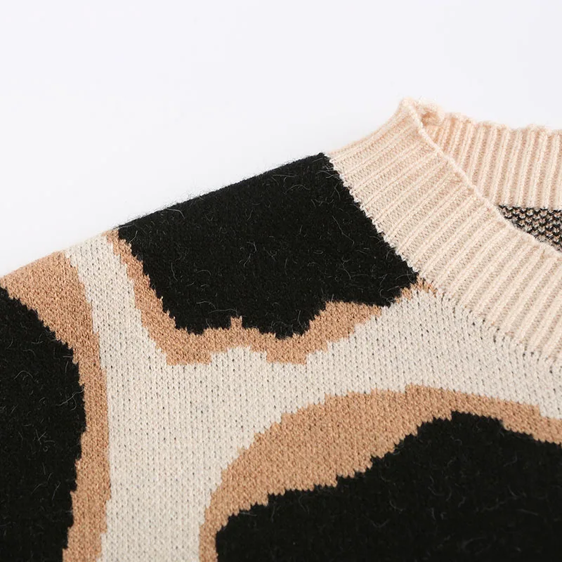 2020 нов европейски и американски есента женски пуловер с дълги ръкави и леопардовым принтом, къси панталони, костюм от две части с домакинството е заек коса Изображение 4 