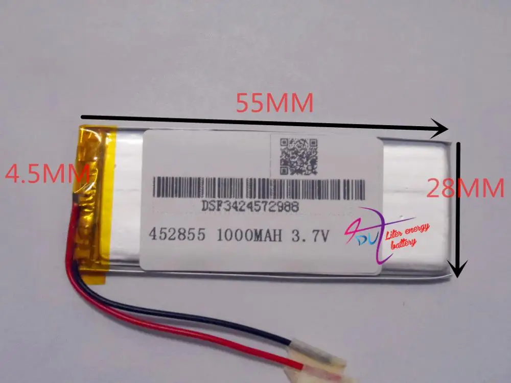 Акумулаторна батерия за таблет 3,7 В, 1000 mah, [452855] PLIB; полимерна литиево-йонна / литиево-йонна батерия за видеорегистратора, GPS, mp3, mp4, мобилен телефон