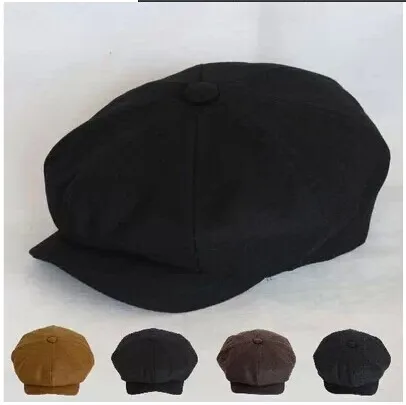 Безплатна доставка взема Кърпа осмоъгълна шапка шапка на художник шапка вестникарче шапка каки черни мъжки и женски списания четири сезона шапка