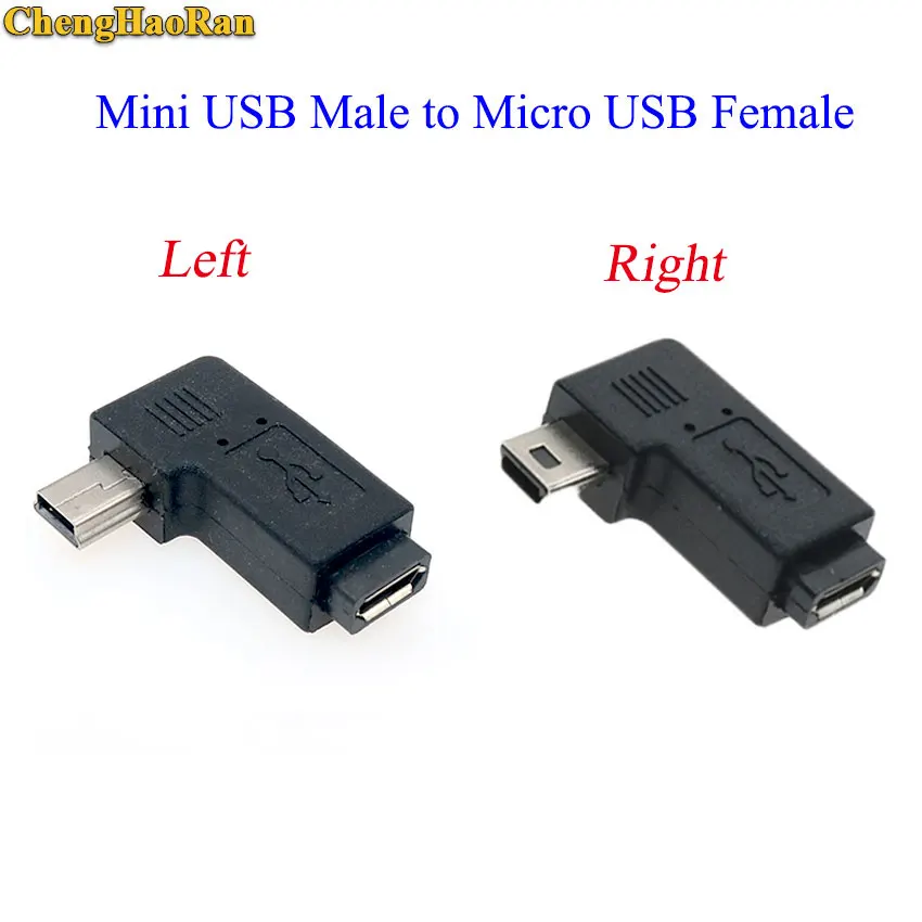 ChengHaoRan 50-200 бр. Десен Ляв Ъгъл на Мини USB Plug 90 Градуса USB Съединители за Микро-Штекерных Адаптери