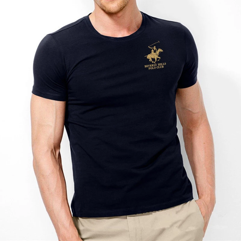 Мъжки Модальная в памучна Тениска с Кръгло деколте и Къс ръкав, Просто Модерен Топ