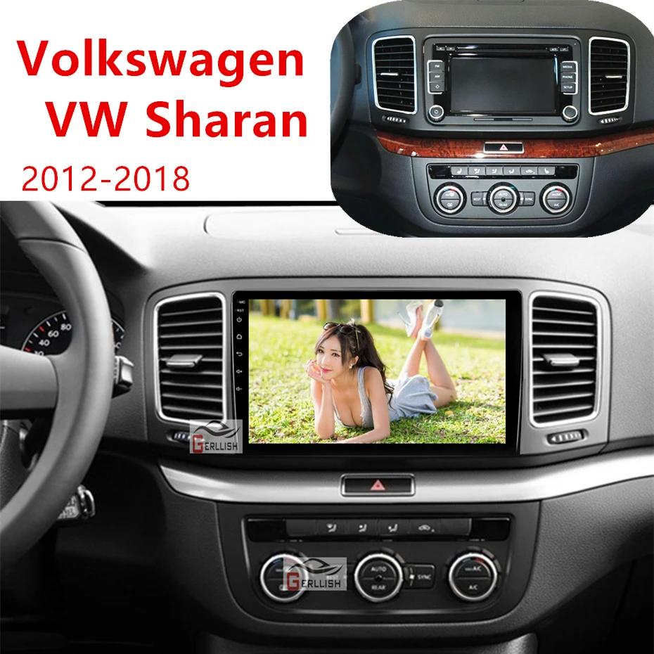 Gerlish Android Авто Радио Стерео За Volkswagen VW Sharan 2012-2018 gps Навигация авто Мултимедиен DSP no 2din 2 din dvd