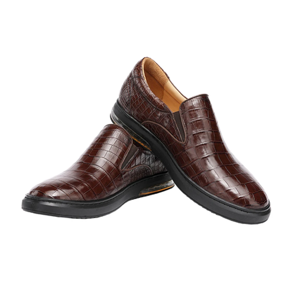 hulangzhishi/ нова мъжки ежедневни обувки от крокодилска кожа, мъжки обувки, удобни за бизнес мъжки кожени обувки от крокодилска кожа