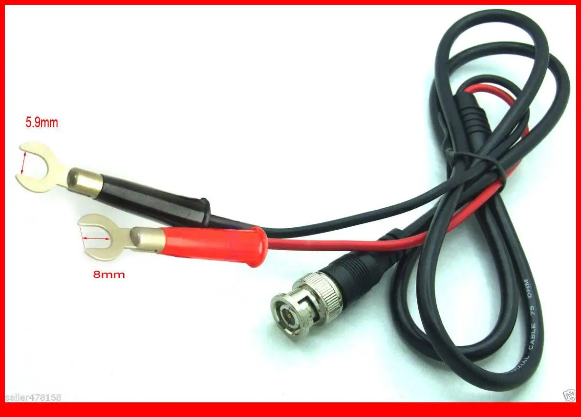 BNC за тестване на Куки Скоби за Oscillo U-образна 5,9 мм и метален кабел за закрепване на 100 см