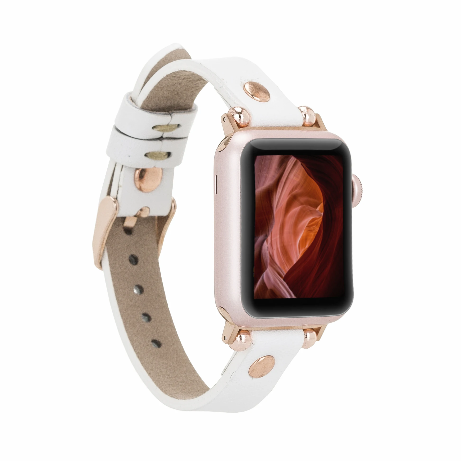 BOULETTA FERRO ROSE TROK Каишка за часовник ръчна изработка от естествена кожа Ръчно изработени Кабел за Apple iWatch 38-40-41-42-44-45 мм Размери и варианти конектори