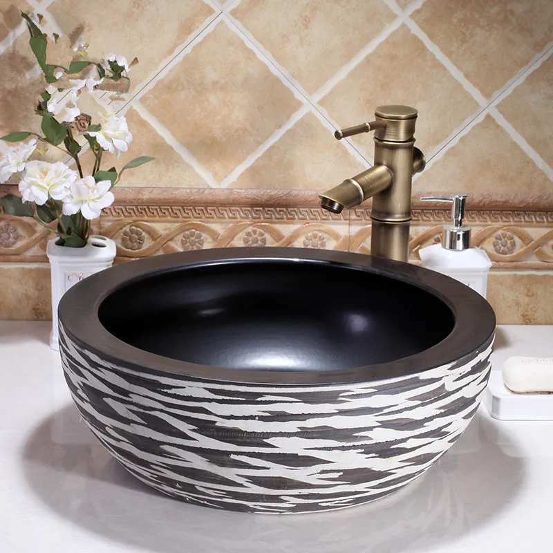 Художествени Европейски Стил Плот порцеланов умивалник, мивки за баня, керамични lavabo мивки за баня ръчно изработени