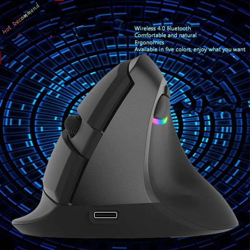 Мини вертикална мишката нова безжична мишка Bluetooth 4.0, офис мишка с тъпо зареждане, 2400 точки на инч, четырехскоростная регулиране, Детска Мишката, Геймър