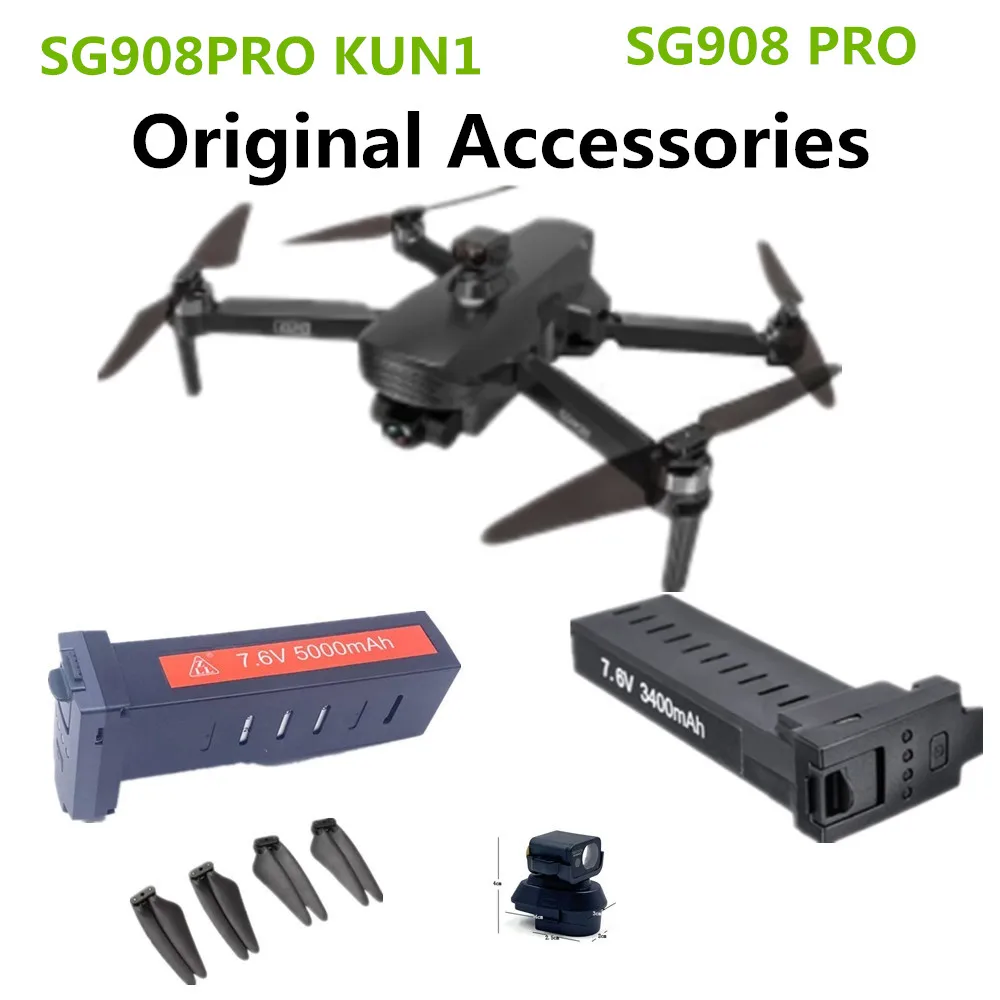 SG908PRO KUN1 Drone Оригинални Аксесоари Батерия 7,6 5000 ма 3400 mah Витлото Кленов Лист За SG908 PRO безпилотни летателни апарати, Резервни Части
