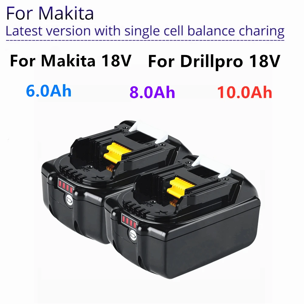 18 В Инструменти 6A/8A/10Ah li-ion Батерии За Makita Батерия Електроинструменти 6.0 Ah 18 В Замяна BL1860 BL1850 6A 10A 8A Изображение 0 