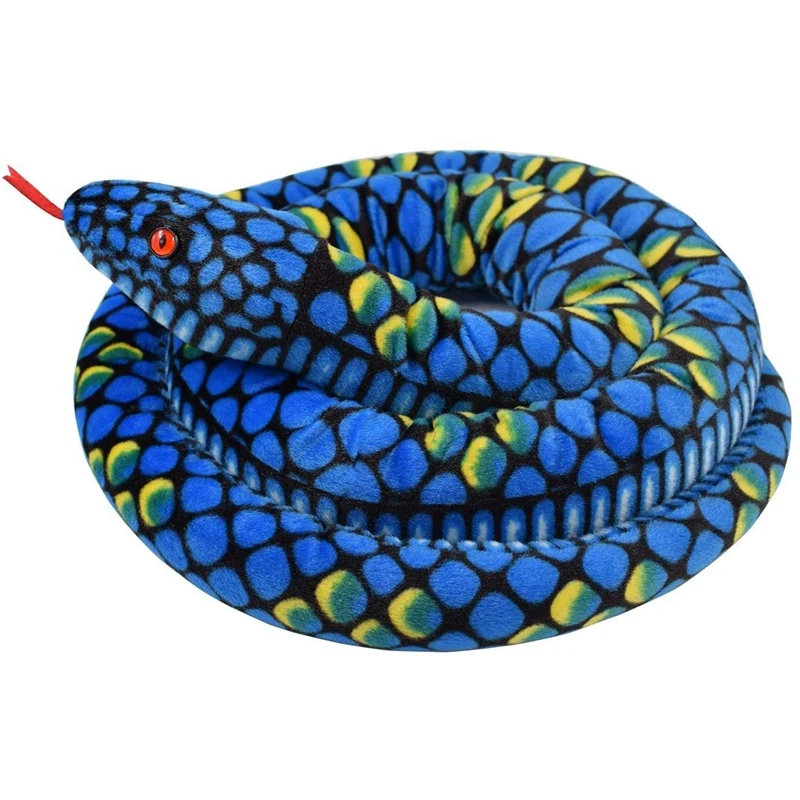Плюшен Гигантска Змия Реалистична Мека Играчка с Червени Очи, Подаръци За Момчета И Момичета 110 См Изображение 4 