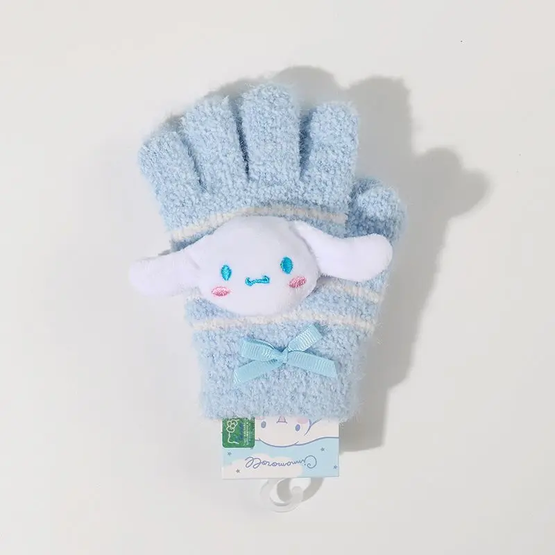Sanrio Cinnamoroll гранули кадифе, играе с детски ръкавици с пет пръста, mymelody скъпа вълна за запазване на топлината аниме Изображение 1 