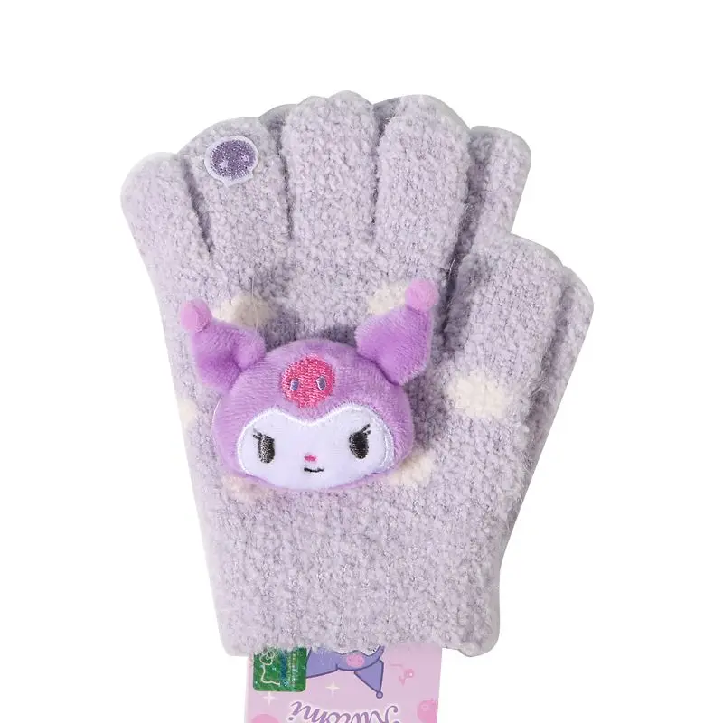 Sanrio Cinnamoroll гранули кадифе, играе с детски ръкавици с пет пръста, mymelody скъпа вълна за запазване на топлината аниме Изображение 4 