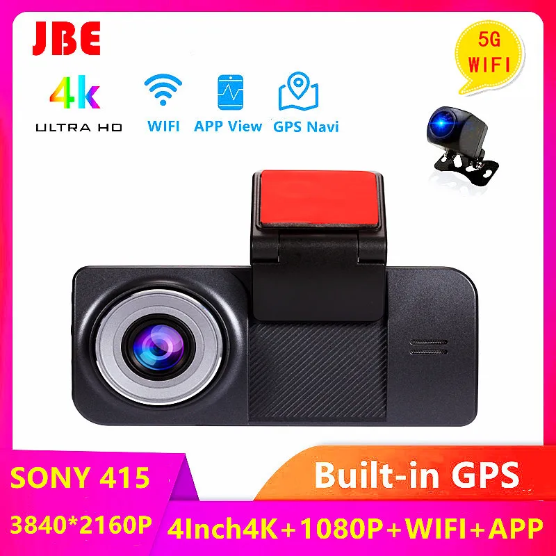 4-Инчов Автомобилен Видеорекордер 4K 3840*2160P Dash Cam Подкрепа 5GWIFI GPS Sony IMX415 за Обратно виждане Мини 1080P Автомобилна Камера Видеорекордер Паркинг Монитор