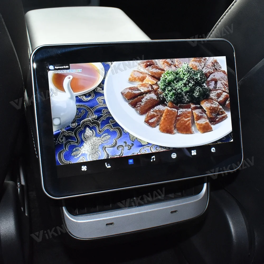 Android Задни Развлекателен Монитор, Контрол на Климата За Tesla Model Y Model 3 AC Панел на Задната Седалка Климатик Сензорен Екран Изображение 1 