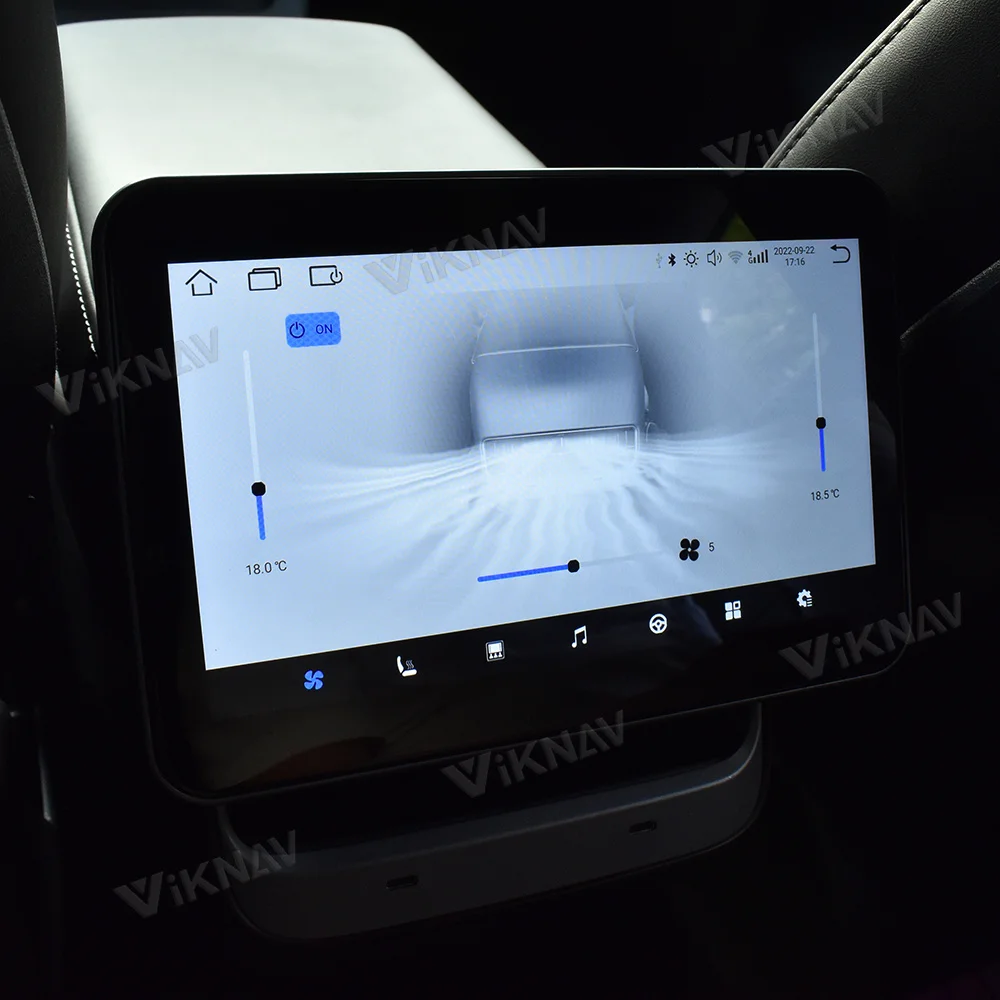 Android Задни Развлекателен Монитор, Контрол на Климата За Tesla Model Y Model 3 AC Панел на Задната Седалка Климатик Сензорен Екран Изображение 2 