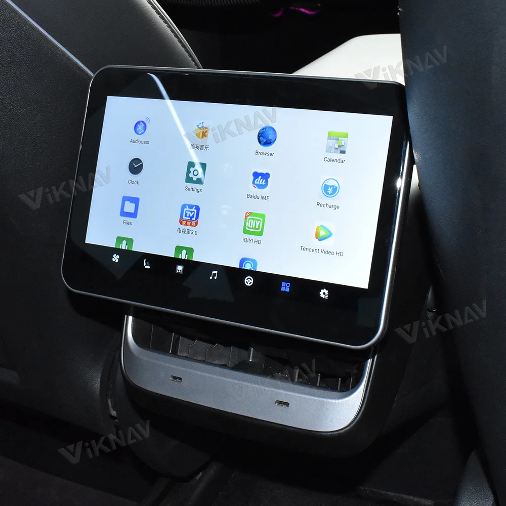 Android Задни Развлекателен Монитор, Контрол на Климата За Tesla Model Y Model 3 AC Панел на Задната Седалка Климатик Сензорен Екран Изображение 4 