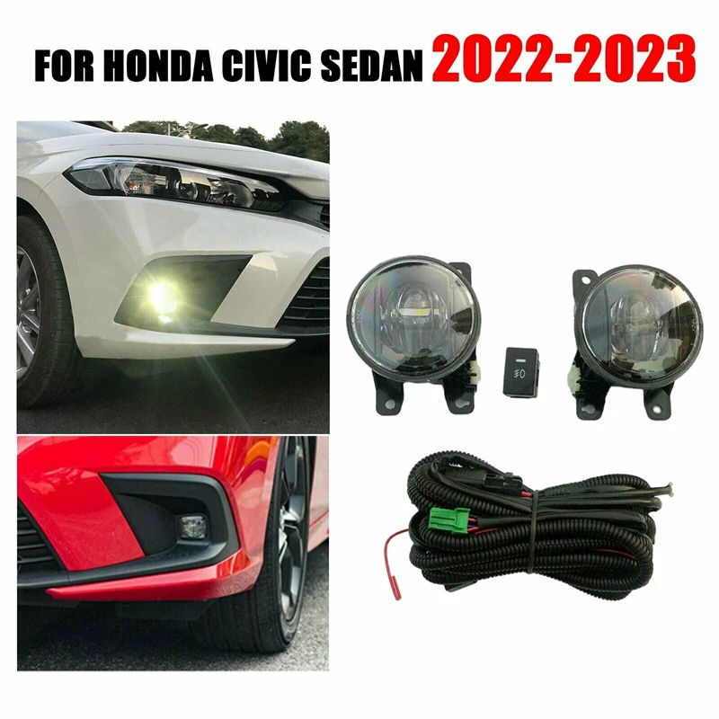 2022-2023 За Honda Civic Седан Led Предната Броня Фарове за мъгла с Кабелна Ключа 2 бр. Авто Led Светлини за Автомобилни Аксесоари