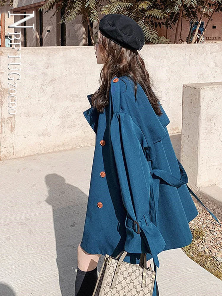 Яке-Ветровка Жена На Средна Дължина 2022 Пролет Есен Нова Мода Британски Стил На Свободното Световно Популярното Палто Изображение 4 