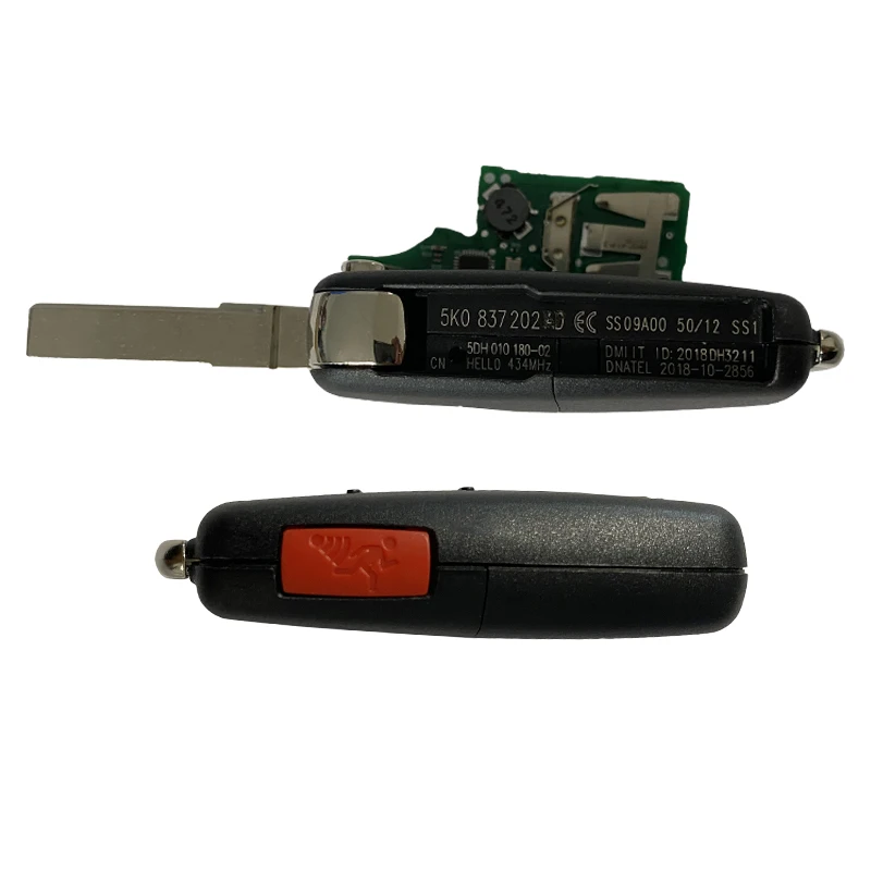 CN001134 MQB Бесключевой Go Smart Remote Флип-ключ 315 Mhz За V-W Jetta, Passat 2017-2019 FCC: NBGFS93N P/N: 5K0837202BP Автоматично флип-ключ Изображение 4 