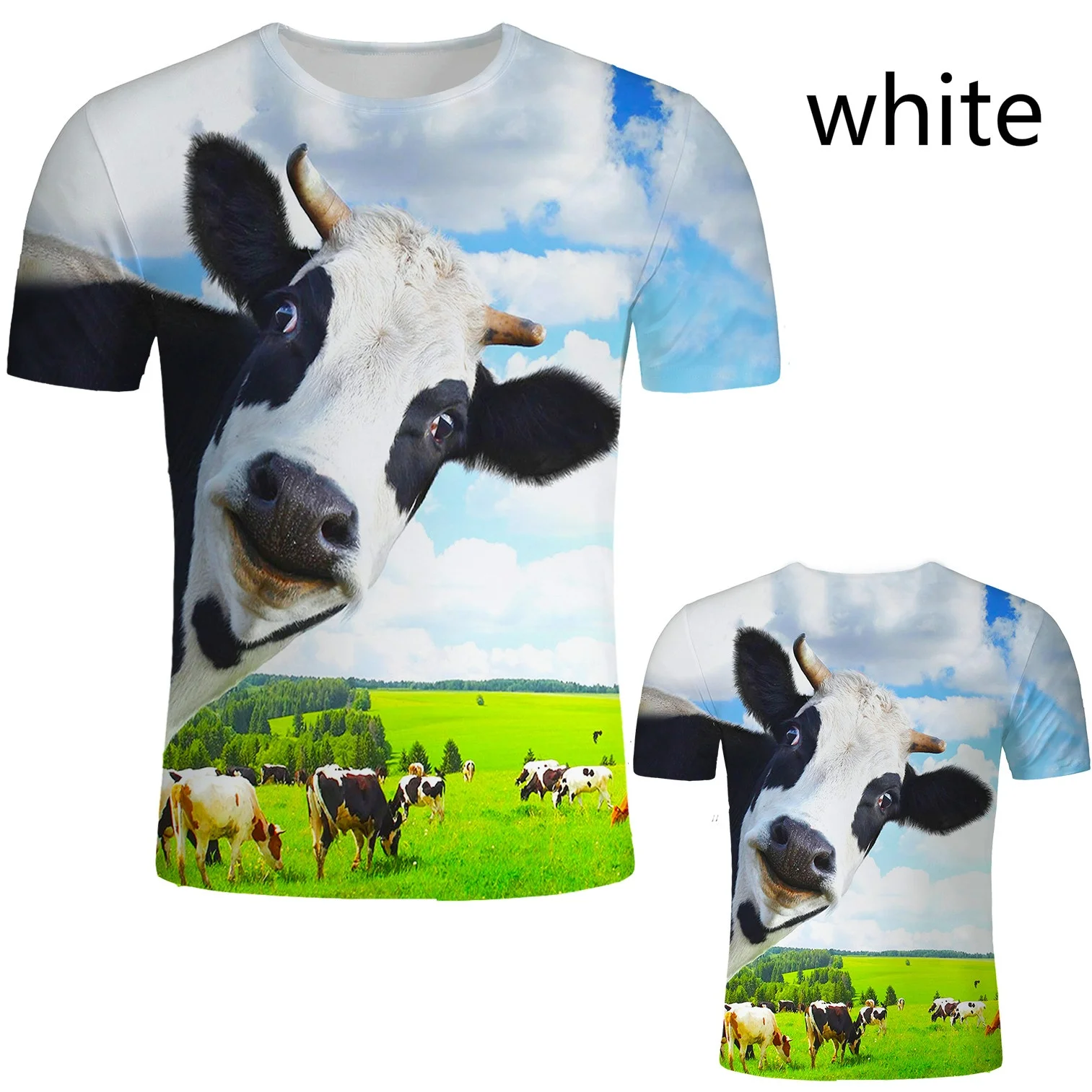 Животните 3d тениска Ферма Крава Печатни Хип-Хоп Рок Личност Творчески Дрехи-високо Качество