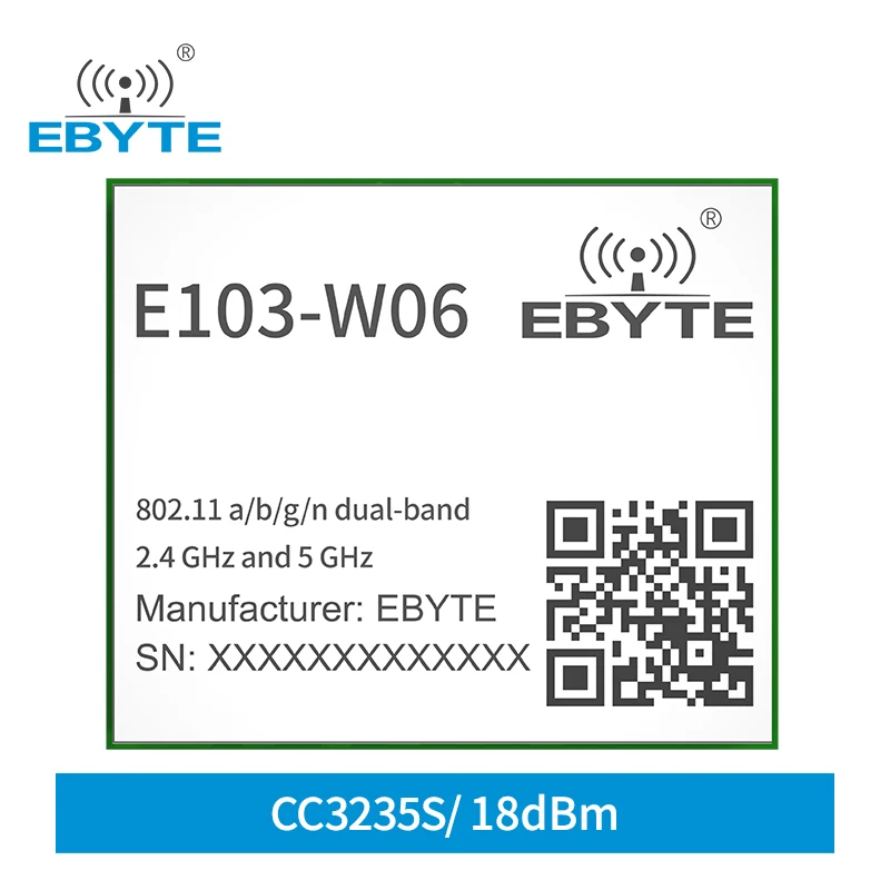CC3235S WIFI модул 2.4 Ghz 5,8 Ghz двухчастотный 18 стока, съвместим с CC3235MODS CC3235MODSF IEEE802.11 a / b / g /n EBYTE E103-W06