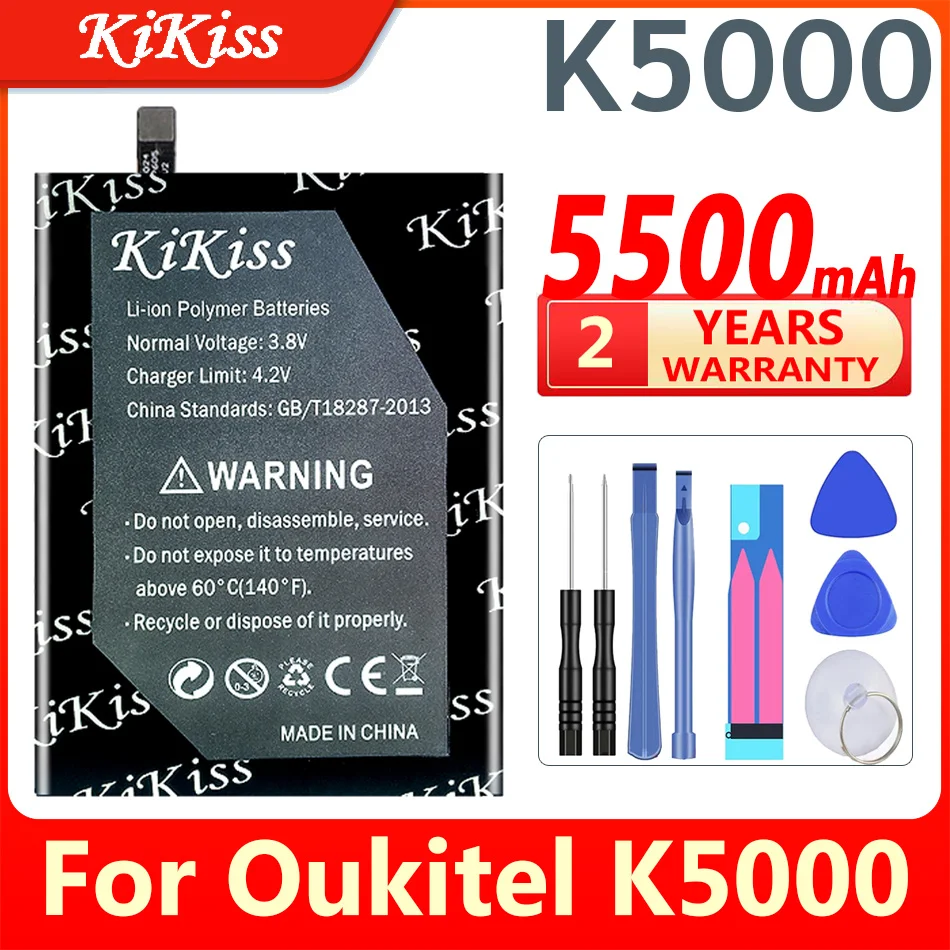 KiKiss 5500 mah Телефон Батерия За Oukitel K5000 Голям Капацитет на Батерията Мобилни Аксесоари + Подарък Инструменти