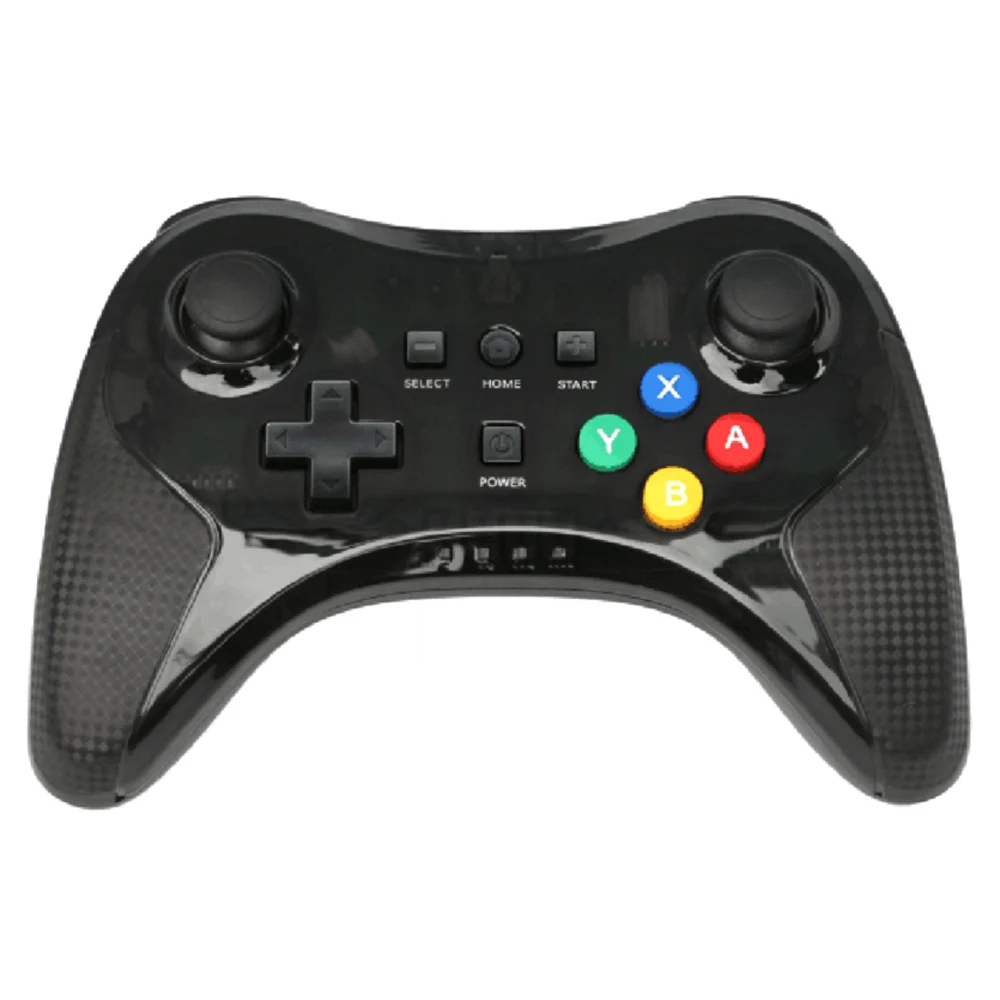 За W-i-i-U безжичен геймпад контролер Pro дръжка джойстик с подсветка с кабел за пренос на данни прозрачен черен цвят Изображение 1 