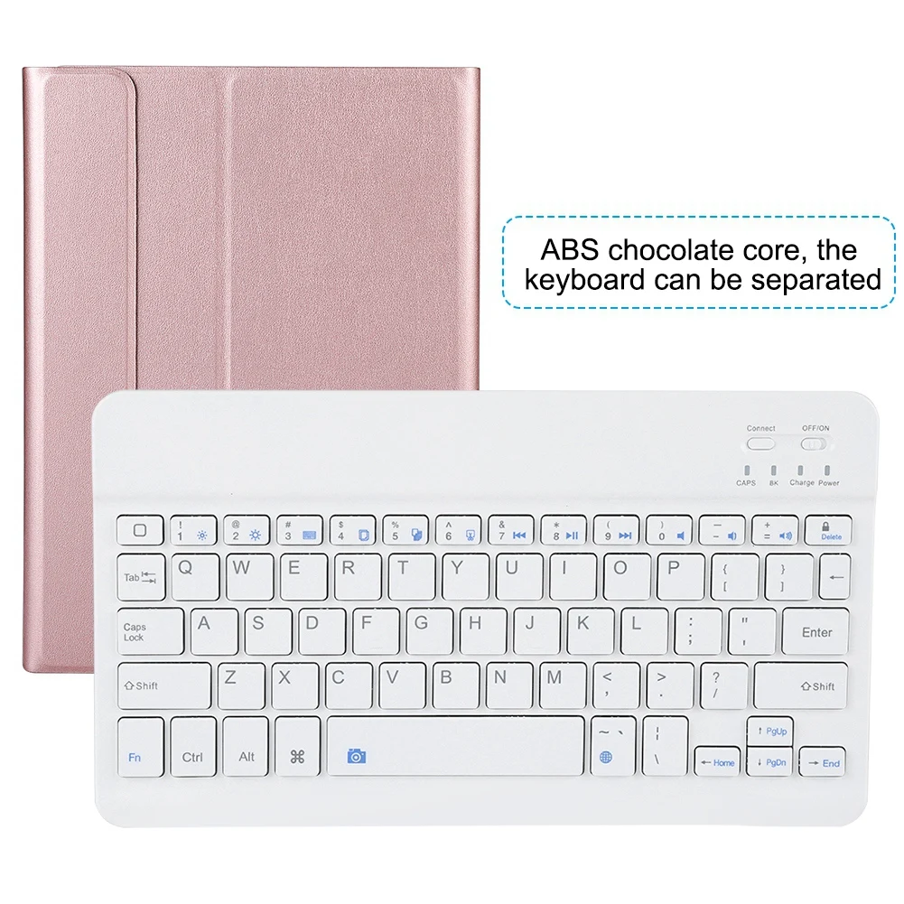 Клавиатура с Bluetooth кожен калъф за iPad / iPad Air / Air2 / Pro 9,7 инча (розово злато) Изображение 2 