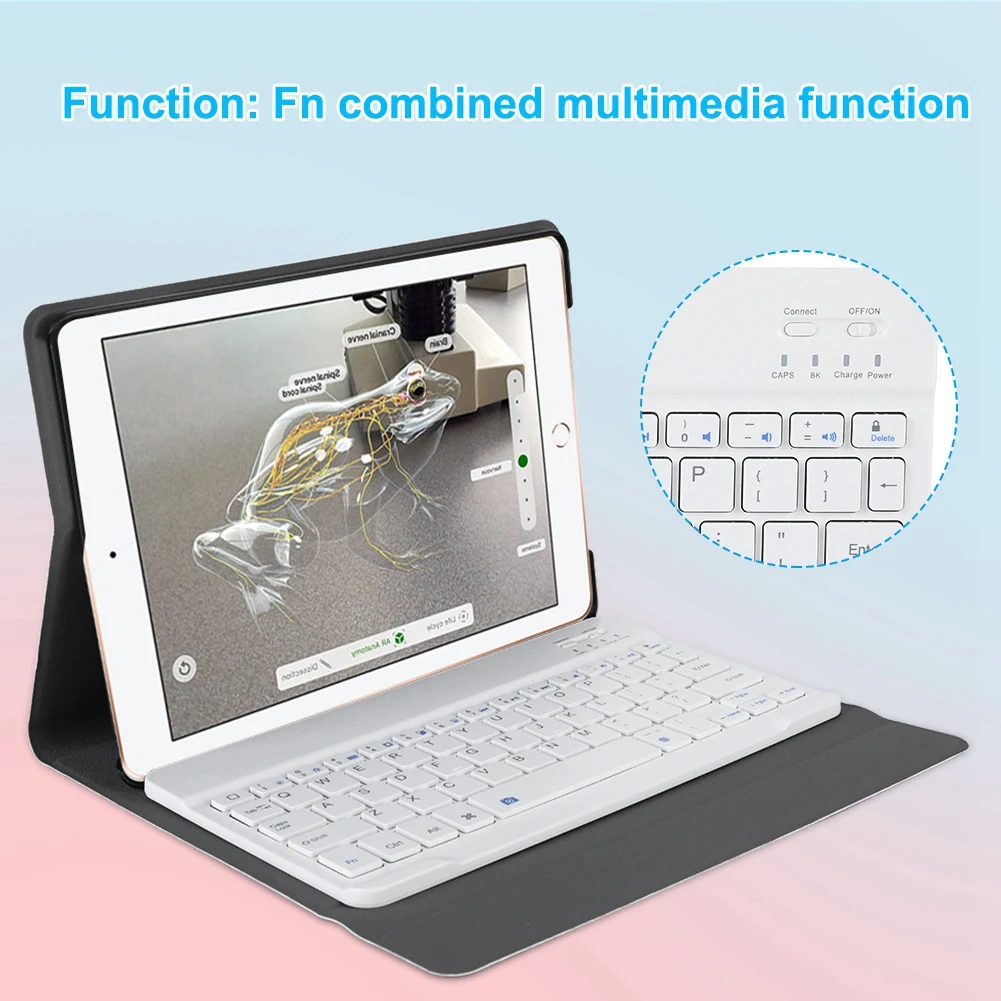Клавиатура с Bluetooth кожен калъф за iPad / iPad Air / Air2 / Pro 9,7 инча (розово злато) Изображение 3 