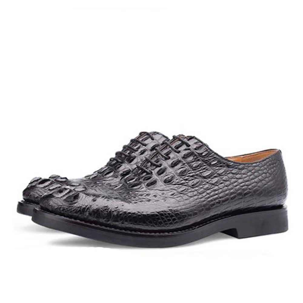 piliyuan/ нови обувки от естествена крокодилска кожа, мъжки бизнес мъжки модел обувки за почивка, увеличена мъжки официалната обувки дантела Изображение 0 