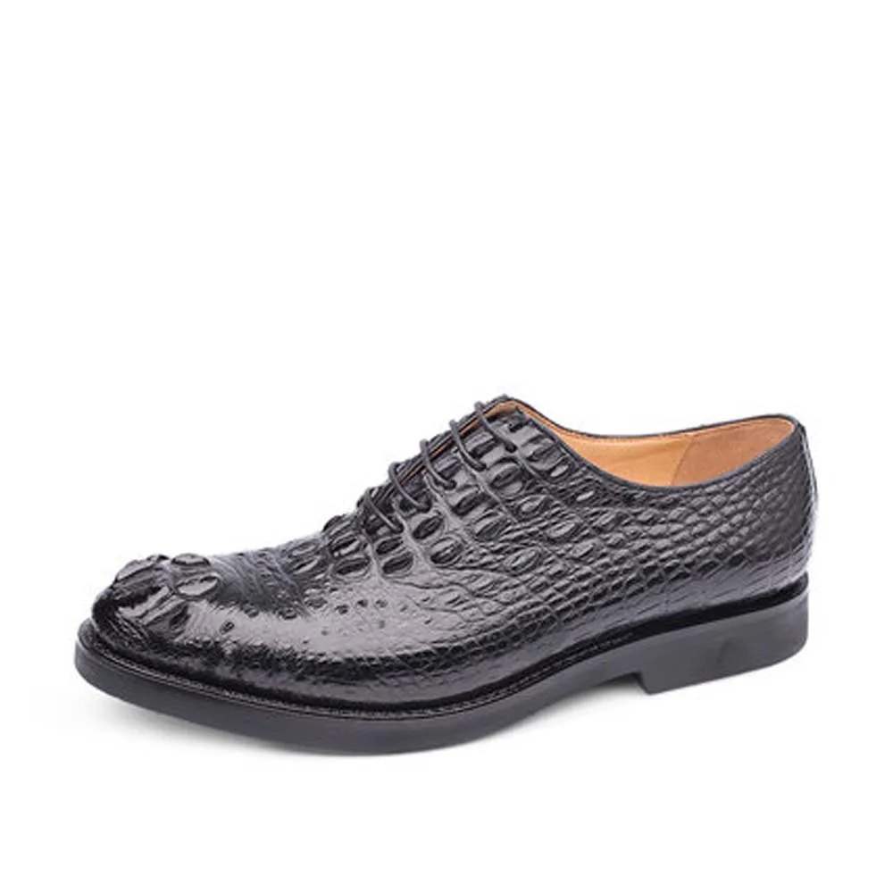 piliyuan/ нови обувки от естествена крокодилска кожа, мъжки бизнес мъжки модел обувки за почивка, увеличена мъжки официалната обувки дантела Изображение 4 