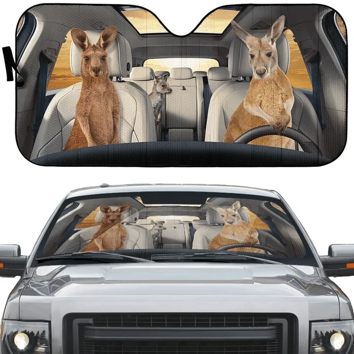 Австралийски Шофьор Кенгуру Стилен Дизайн на сенника на Предното Стъкло на превозното средство UV Защита Универсални Автомобилни Седалките на Предното Стъкло са Подходящи за Ванове Камиони