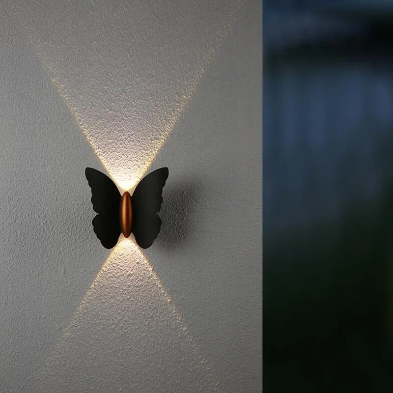 6 Watt Led Монтиране на Модерна Лампа Пеперуда, с монтиран на стената Лампа, Открит Водоустойчив Градина, Коридор, Веранда Светлина Закрит Спалня Нощни монтиран на стената лампа
