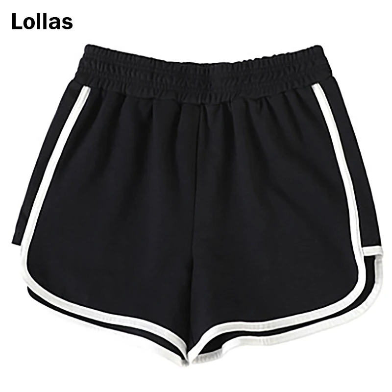 Дамски къси панталони Lollas 2020 г., нови летни домашни къси панталони за отдих и спорт, свободни памучни гащета, със средна талия, черни или сиви