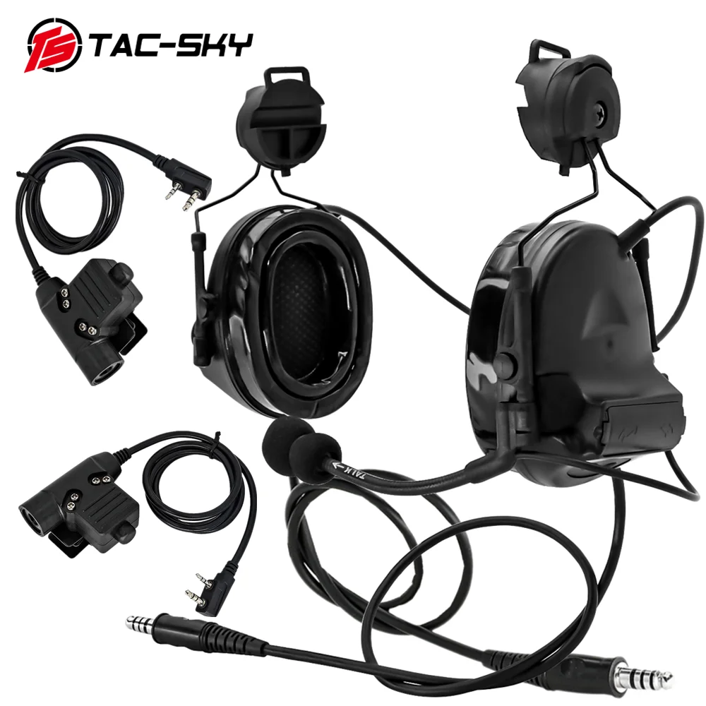 TAC-SKY Двойна Връзка COMTAC II Тактически Шлем ARC Track Адаптер Скоба Версия Шумоподавляющий Звукосниматель Подвижна Слушалка