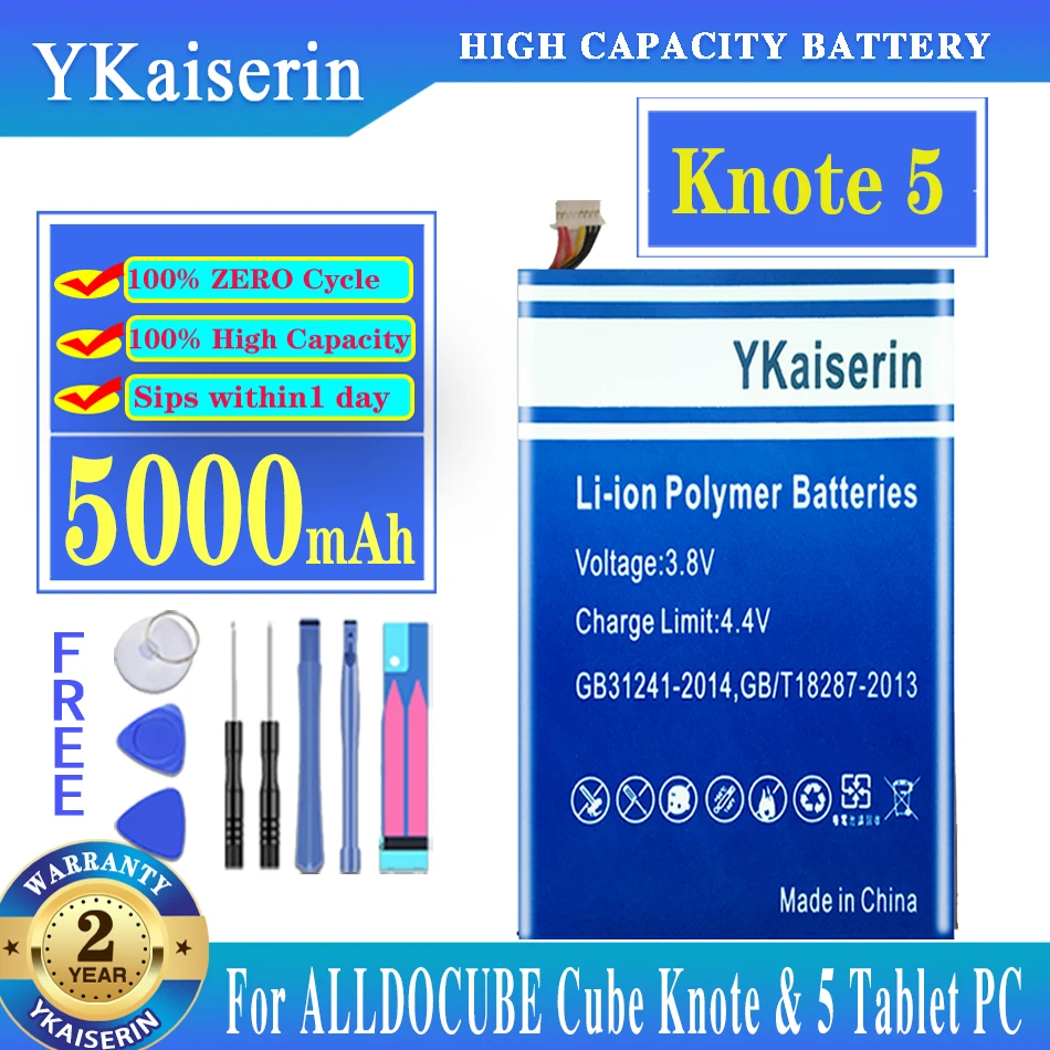 YKaiserin Батерия с висок капацитет Knote 5 Knote5 5000 ма за ALLDOCUBE Cube Knote и 5 Tablet PC Bateria 