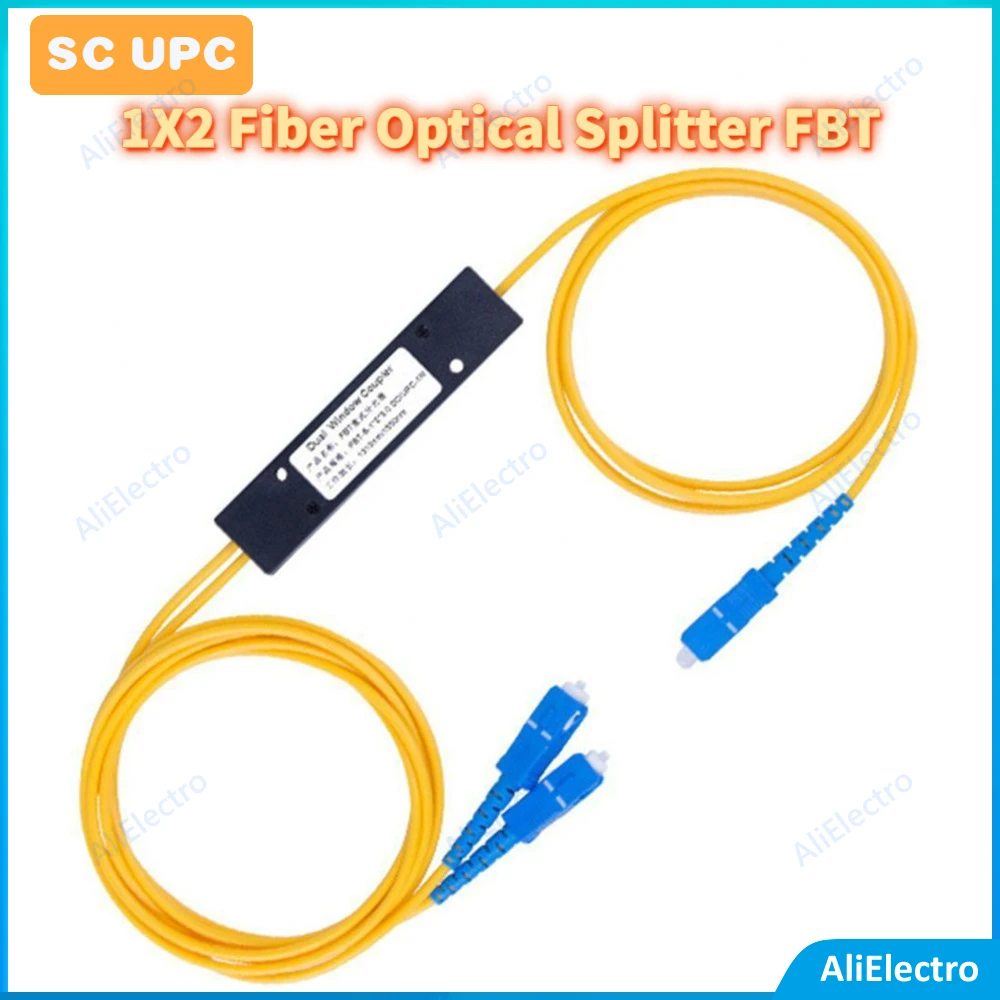 Високо качество на SC UPC 1X2 Оптичен Сплитер FBT Оптичен Кабел Адаптер за Оптичен 2 м 