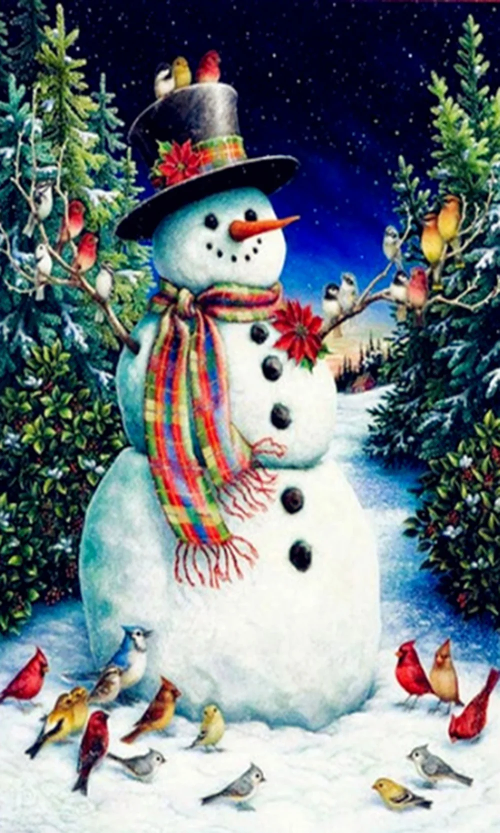 Диамантена Живопис Карикатура Коледен Декор 5D САМ Диамантена Бродерия на кръстат бод Снежен човек Частичен 20x30 Платно кесията през Цялата Акрил