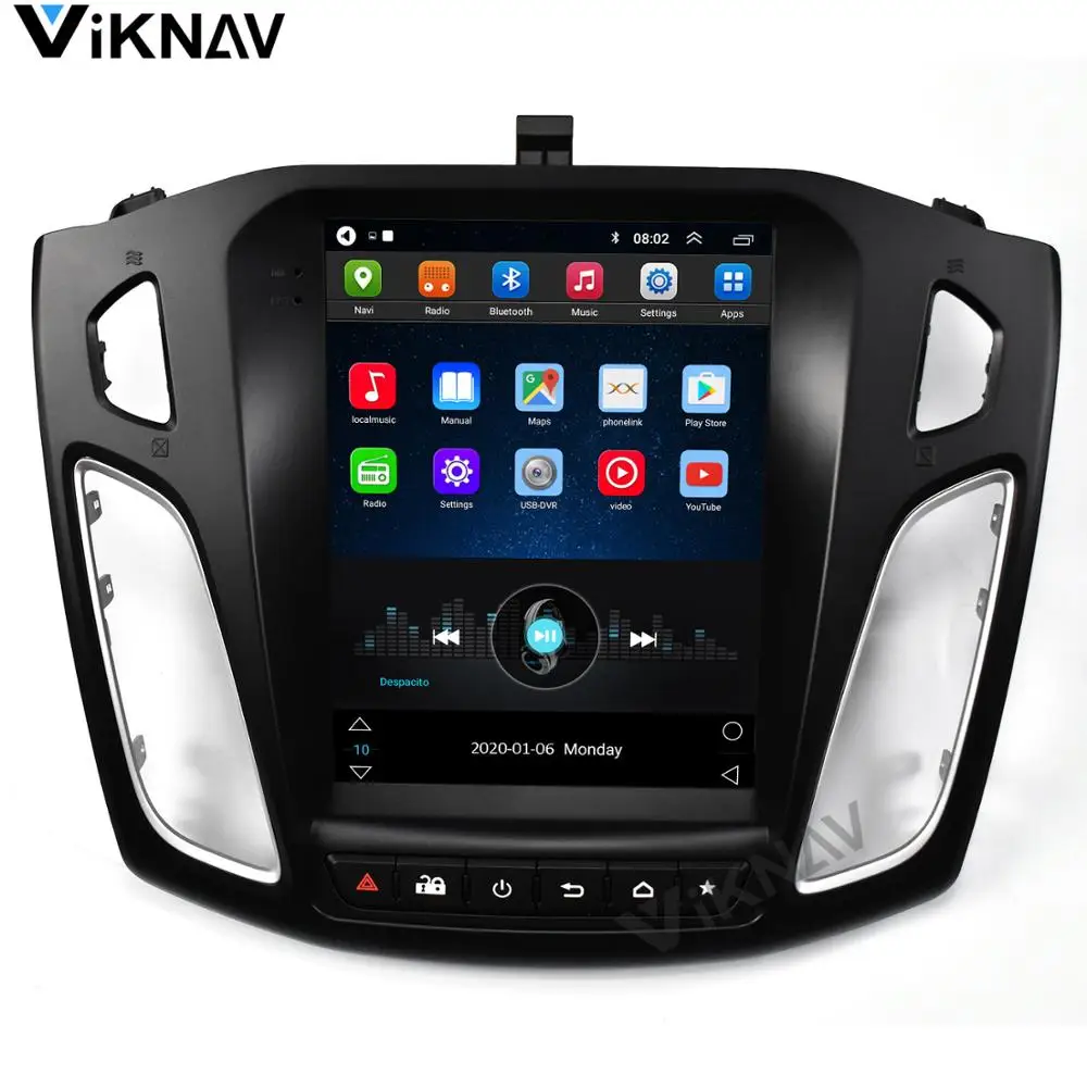 2 din android радиото в автомобила на Ford Focus 2012 2013 2014 2015 2016 мултимедиен плейър GPS навигация стерео приемник вертикален екран Изображение 2 