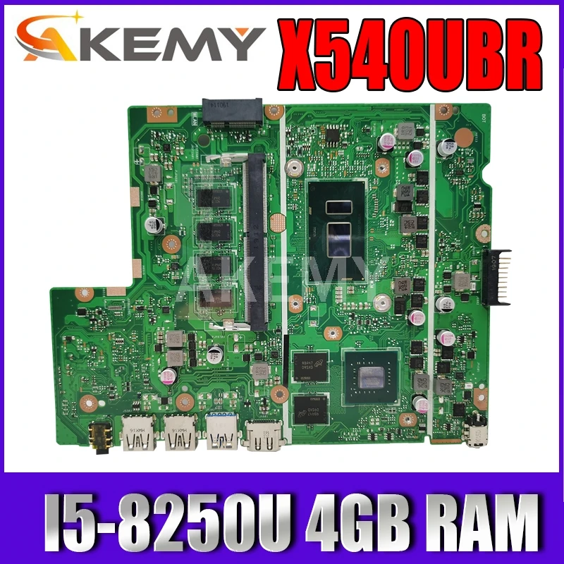 Akemy X540UBR дънна Платка За лаптоп Asus X540UB X540UBR дънна Платка Тестван с I5-8250U 4 GB оперативна памет