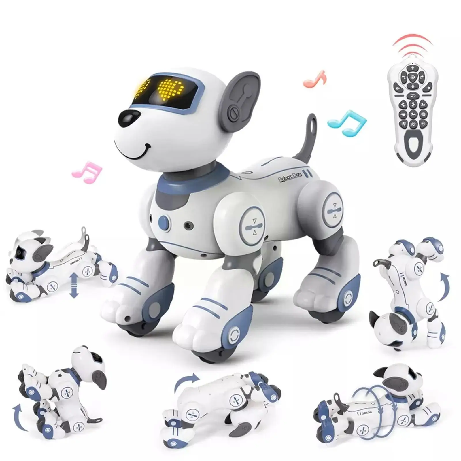 Забавен Радиоуправляеми Робот Електронна Куче Трик Куче Гласова Команда Програмируеми Музикална Песен Куче Робот За Детски Играчки M2z1 Изображение 2 